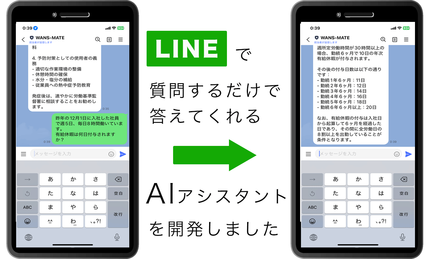 LINEアプリ AIアシスタント システム